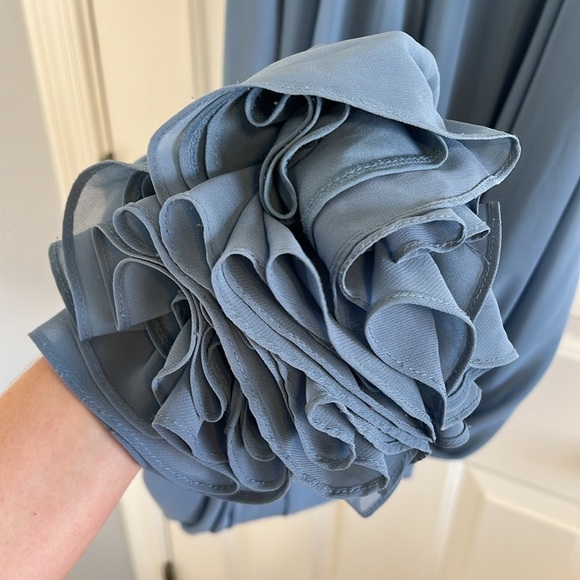 Kennedy Blue “Rose” bridesmaid long dress with slit, size 6 Dusty blue - Picture 9 of 14